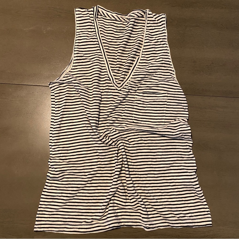 Madewell size small tank top black and white stripes